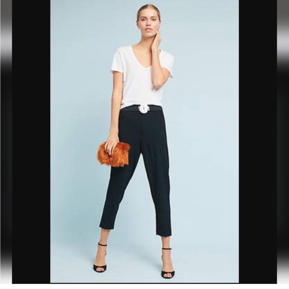 Anthropologie Essential Pull-On Trouser Pants in Black Small - Picture 1 of 8